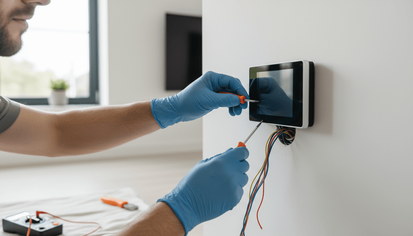 Professional thermostat installation by certified HVAC technician